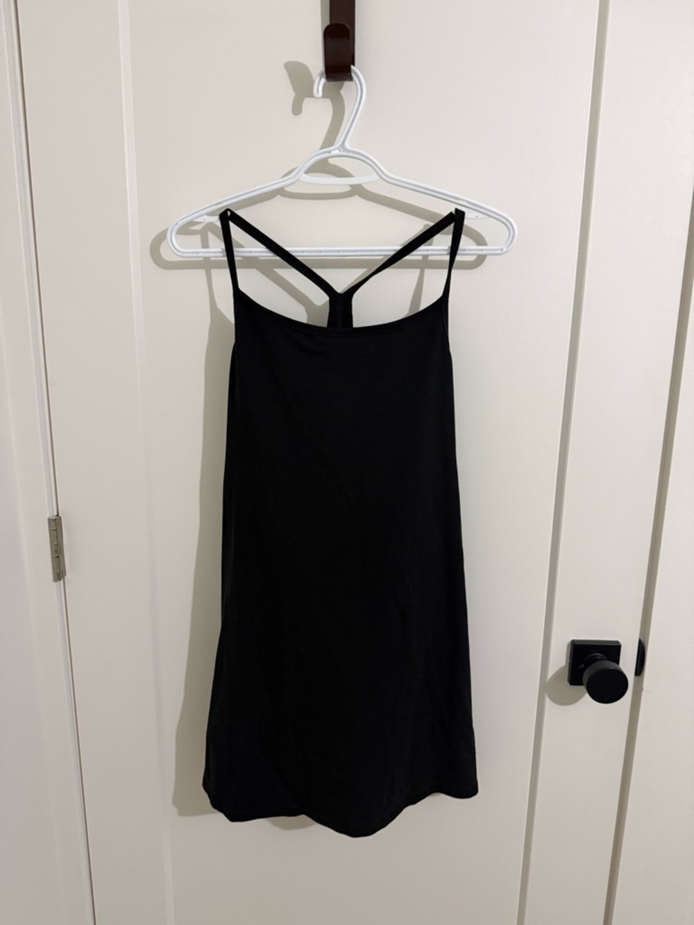aerie offline Black Racerback Slip Dress with shorts underneath